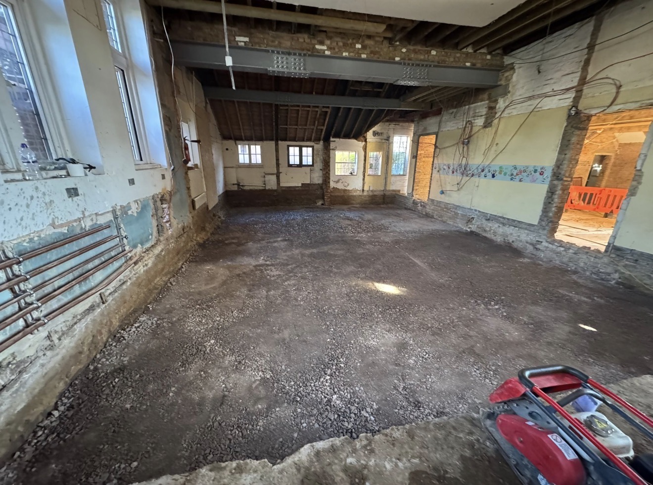 Internal floor broken out during structural alteration works at Bishop Stortford