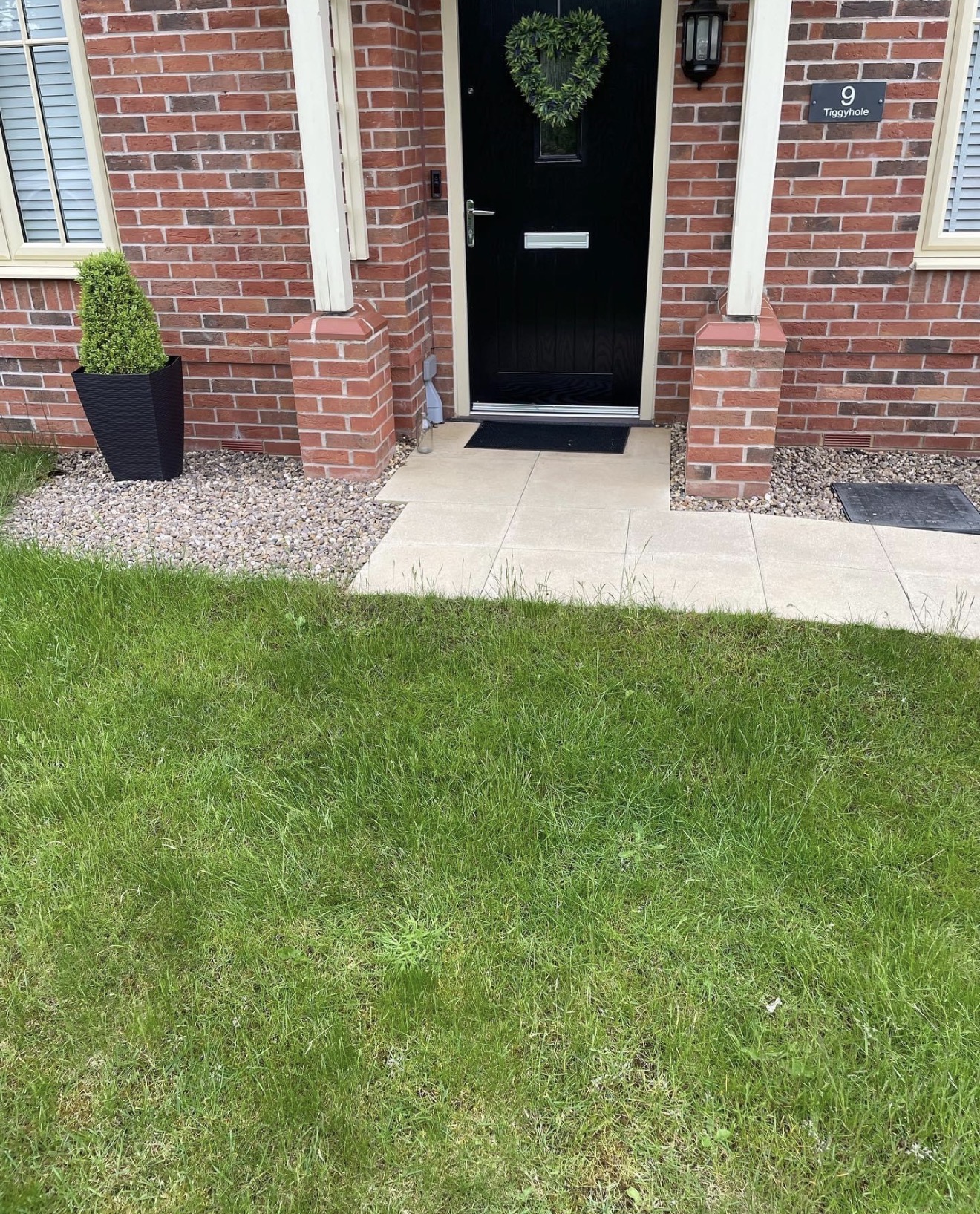 The original lawn and entrance before the renovation in Northampton