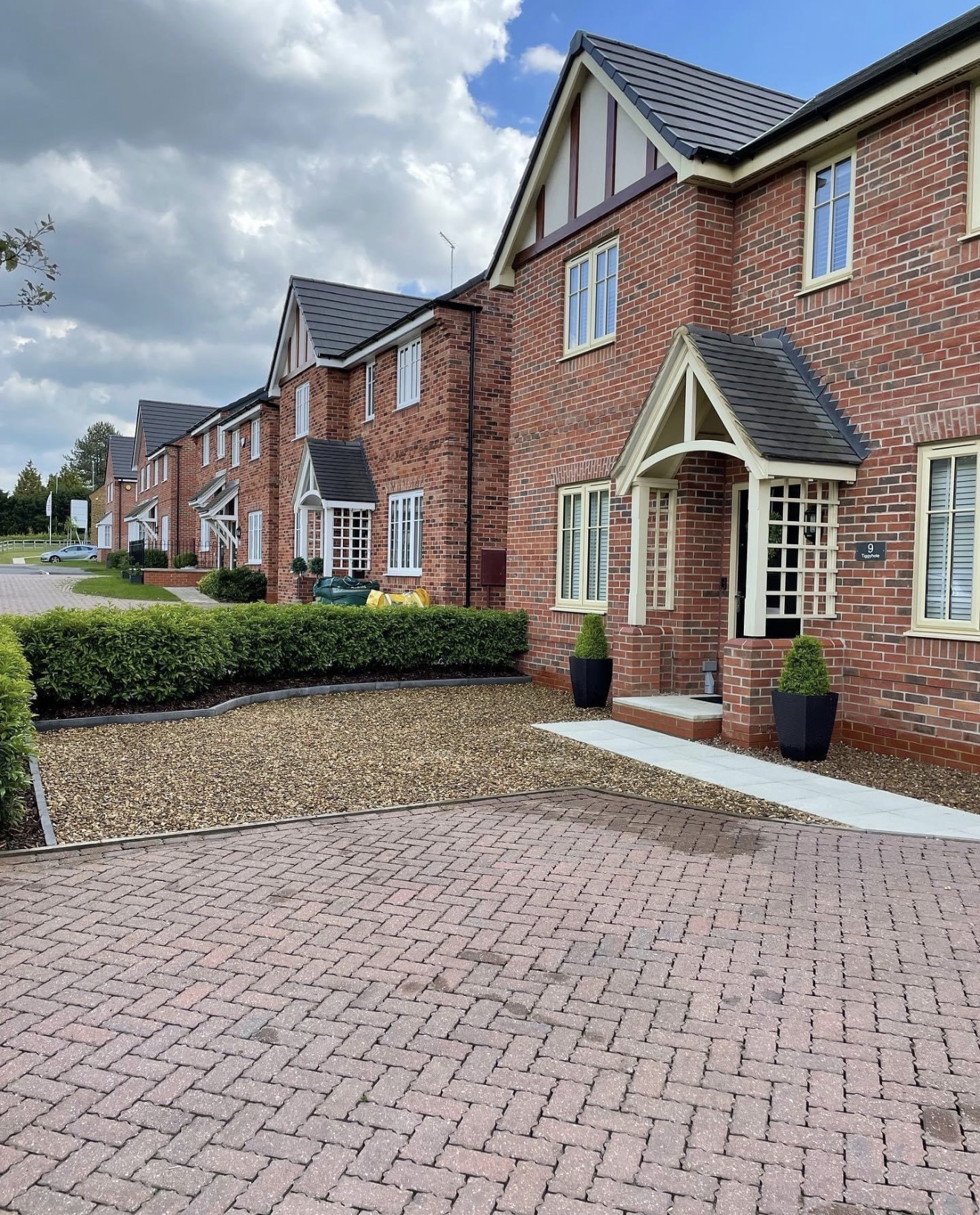 Completed block-paved driveway and gravel front garden in front of the property in Northampton